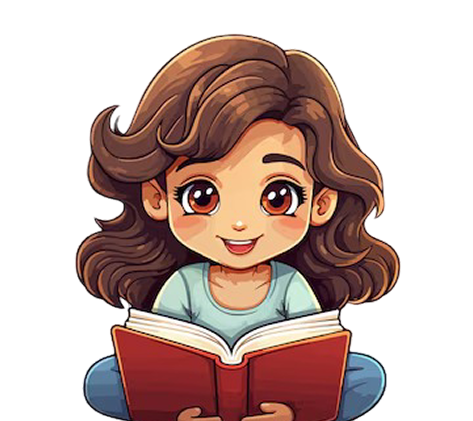 girl reading book cartoon sticker template 1323048 68043 1